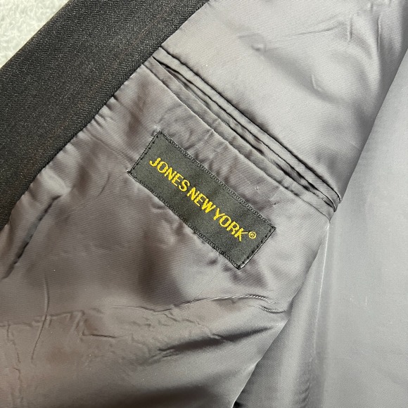 Jones New York Blazer Mens 42R Charcoal Grey Excellent 100% Wool Golden Twist - Picture 8 of 15